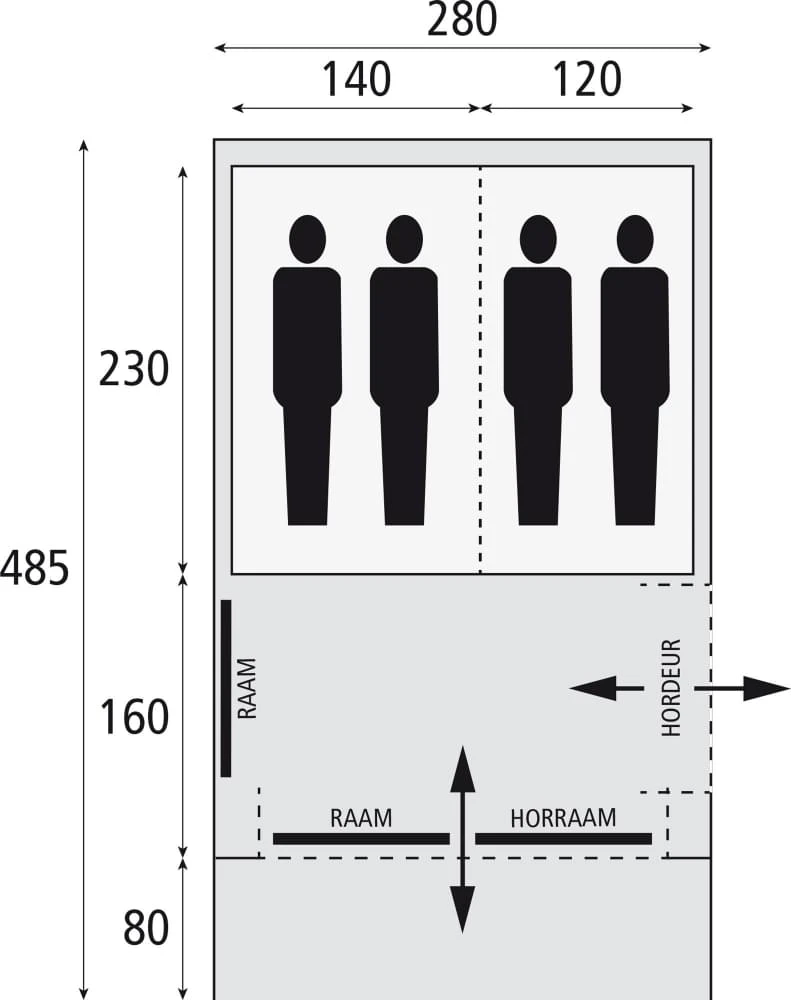 Bardani Spitfire 280 RSTC / 4 Persoons Tent Beige 2 Bardani Spitfire 280 RSTC / 4 Persoons Tent Beige - Afbeelding 2