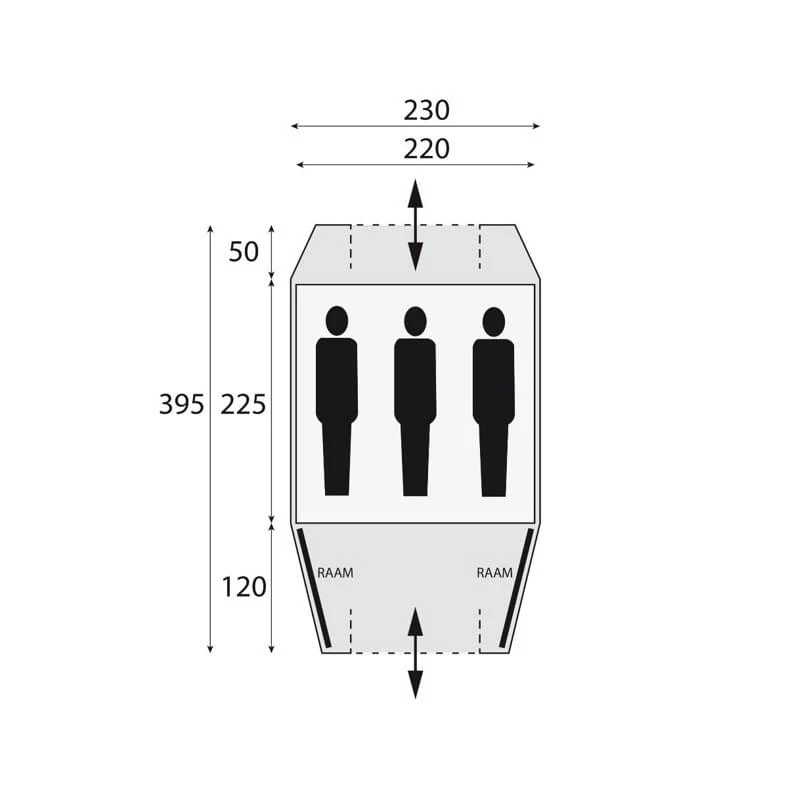 Safarica Kenia 230 TC / 3 Persoons Tent Grijs 6 Safarica Kenia 230 TC / 3 Persoons Tent Grijs - Afbeelding 6