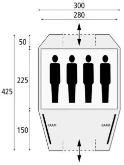Safarica Kenia 300 - 4 Persoons Tent Grijs -Winkel Voor Kampeerartikelen Voor Buiten 74792 safarica kenia 300 4 persoons tent