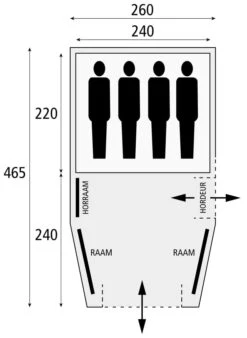 Safarica Blackhawk 260 - 4 Persoons Tent Grijs -Winkel Voor Kampeerartikelen Voor Buiten 74802 safarica blackhawk 260 4 persoons tent