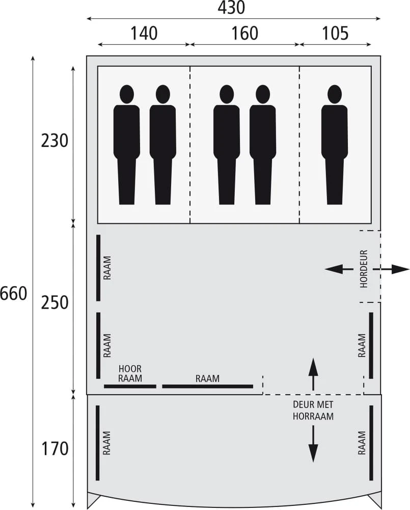 Safarica Pacific Reef 430 TC - 5 Persoons Tent Grijs 7 Safarica Pacific Reef 430 TC - 5 Persoons Tent Grijs - Afbeelding 7