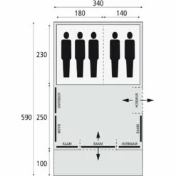 Bardani Spitfire 340 XL RSTC - 5 Persoons Tent Beige -Winkel Voor Kampeerartikelen Voor Buiten 74851 bardani spitfire 340 xl rstc 5 persoons tent