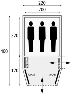 Safarica Blackhawk 220 TC / 3 Persoons Tent Beige -Winkel Voor Kampeerartikelen Voor Buiten 76089 safarica blackhawk 220 tc 3 persoons tent