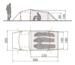 Vaude Arco XT 3P / 3 Persoons Tent Rood -Winkel Voor Kampeerartikelen Voor Buiten 78543 vaude arco xt 3p 3 persoons tent