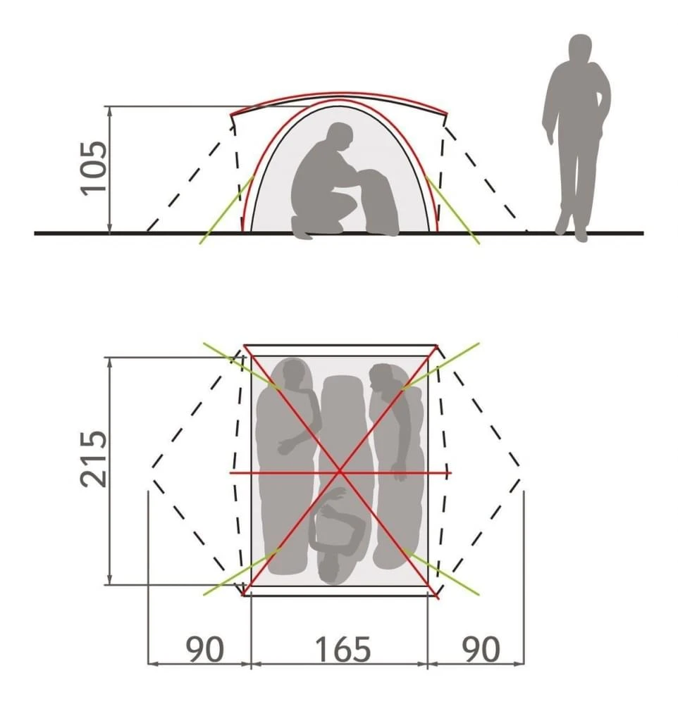 Vaude Campo 3P 3 Persoons Tent 4 Vaude Campo 3P 3 Persoons Tent - Afbeelding 4