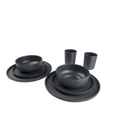 Bo-Camp Patom 16-delige Serviesset Donkergrijs -Winkel Voor Kampeerartikelen Voor Buiten 79360 bo camp bc ind serviesset patom 16 dlg antraciet