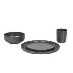 Bo-Camp Patom 16-delige Serviesset Donkergrijs -Winkel Voor Kampeerartikelen Voor Buiten 79361 bo camp bc ind serviesset patom 16 dlg antraciet