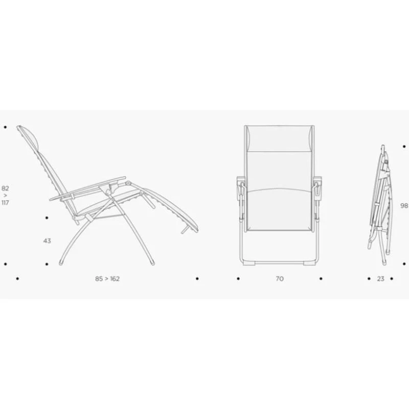 Lafuma Evolution Air Comfort Relaxstoel Donkergrijs 5 Lafuma Evolution Air Comfort Relaxstoel Donkergrijs - Afbeelding 5