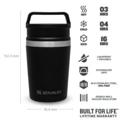 Stanley The Shortstack Travel Mug 0,23L Zwart -Winkel Voor Kampeerartikelen Voor Buiten 82296 stanley the shortstack travel mug 023l