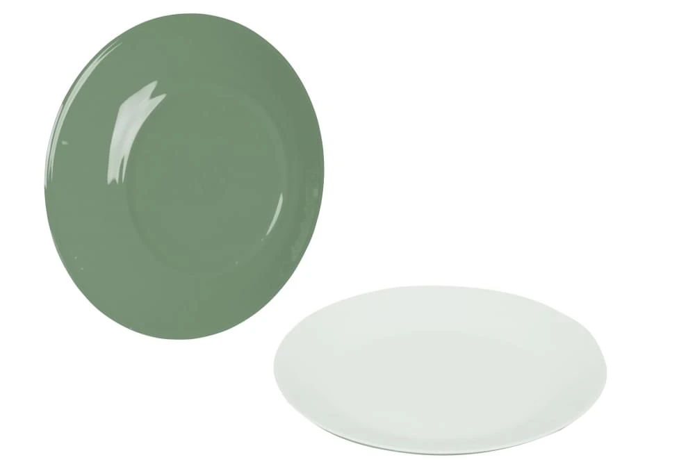 Bo-Camp Dinerbord Two-tone Set Groen 1 Bo-Camp Dinerbord Two-tone Set Groen