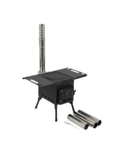 Bo-Camp Houtkachel Falconwood Met Vonkvanger -Winkel Voor Kampeerartikelen Voor Buiten 89372 bo camp houtkachel falconwood met vonkvanger