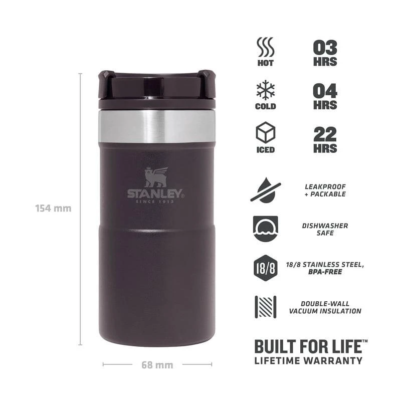 Stanley The NeverLeak Travel Mug 0.25L Zwart 2 Stanley The NeverLeak Travel Mug 0.25L Zwart - Afbeelding 2