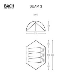 Bach Guam 3 / 3 Persoons Tent Donkergroen -Winkel Voor Kampeerartikelen Voor Buiten 96044 bach guam 3 3 persoons tent