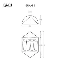 Bach Guam 4 / 4 Persoons Tent Donkergroen -Winkel Voor Kampeerartikelen Voor Buiten 96060 bach guam 4 willow bough green