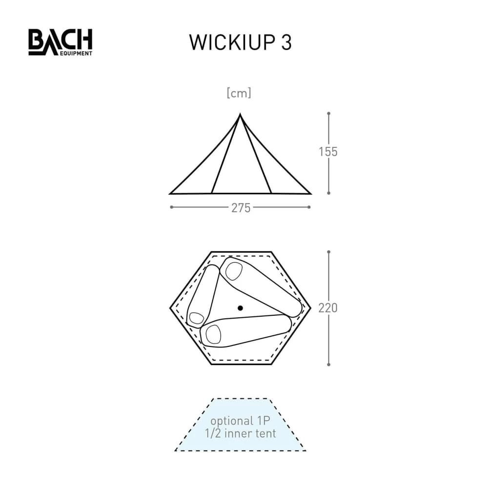 Bach Wickiup 3 / 3 Persoons Tent Donkergroen 4 Bach Wickiup 3 / 3 Persoons Tent Donkergroen - Afbeelding 4
