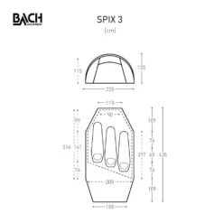 Bach Spix 3 / 3 Persoons Tent Oranje -Winkel Voor Kampeerartikelen Voor Buiten 96155 bach spix 3 3 persoons tent