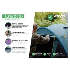 Vango Alpha 250 CLR / 2 Persoons Tent Blauw -Winkel Voor Kampeerartikelen Voor Buiten 96954 vango alpha 250 clr 2 persoons tent