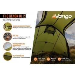 Vango F10 Xenon UL 2 / 2 Persoons Tent Groen -Winkel Voor Kampeerartikelen Voor Buiten 96975 vango f10 xenon ul 2 2 persoons tent