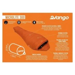 Vango Microlite 300 Mummy Slaapzak Synthetisch Oranje -Winkel Voor Kampeerartikelen Voor Buiten 97008 vango microlite 300 mummy slaapzak synthetisch